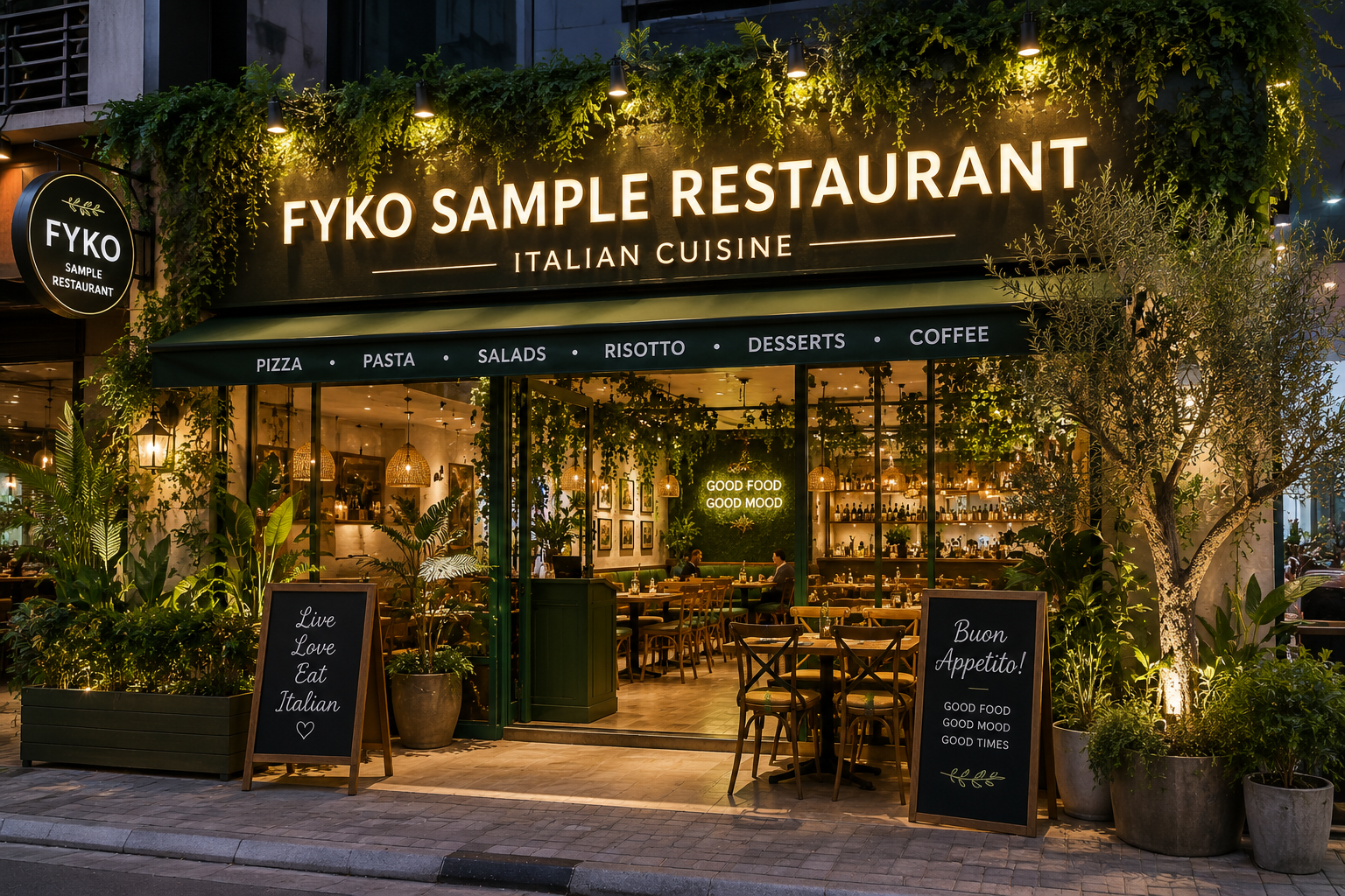 Restaurant listing on Fyko Menu